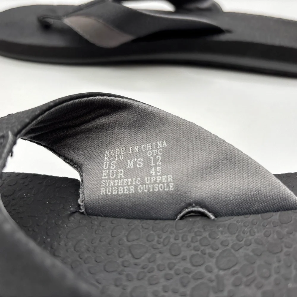 Reef Flip Flops Men's Size 12 K-10 EUR 45 Black Gray Slip On Comfort Sandals
